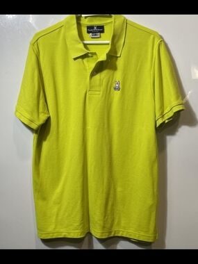 Psycho Bunny Men's Lime Green Polo Shirt